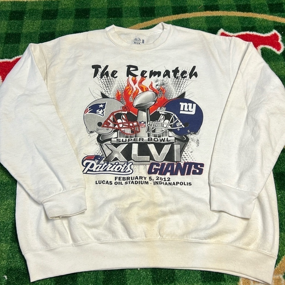 The Rematch New York Giants New England Super Bowl 46 XLVI Sz XL